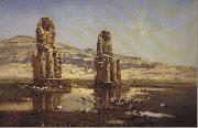 Victor Huguet The Colossi of Memnon. oil